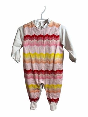 Missoni Infants Striped Chevron Footed Baby One-Piece Size 3-6M